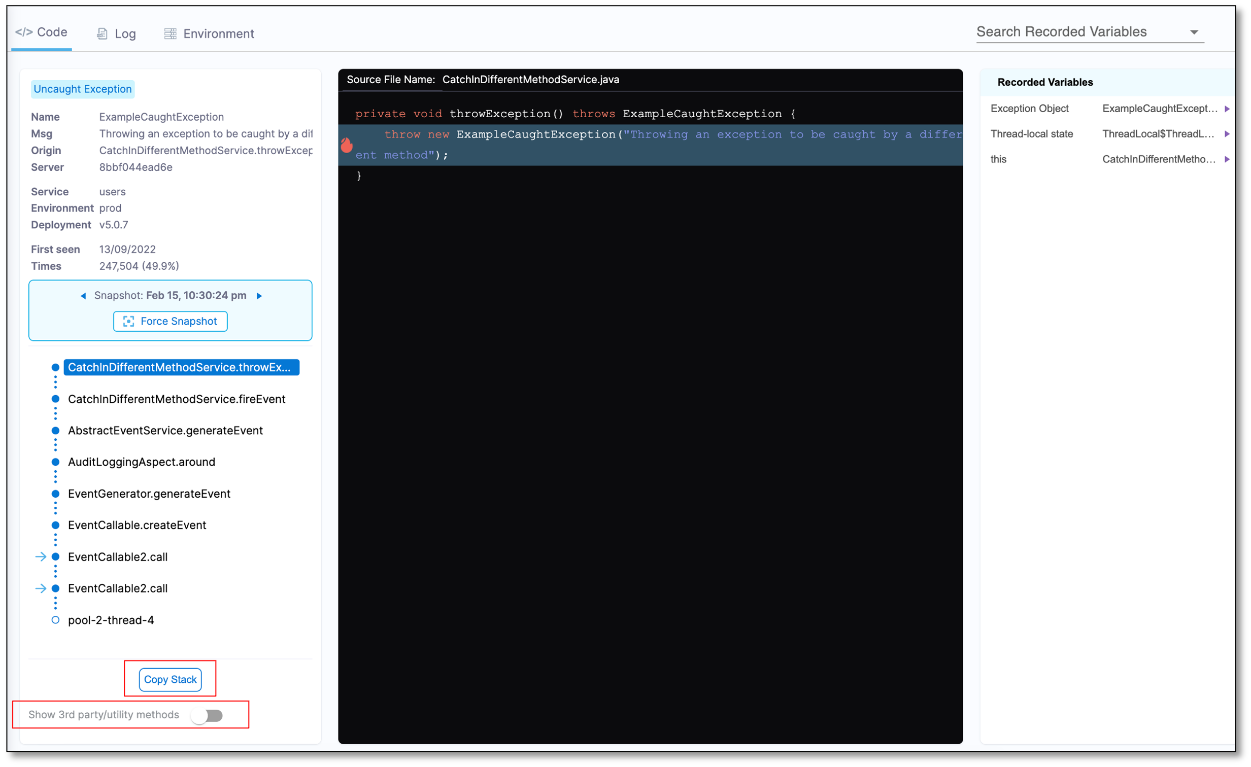 Stack and third party utilities