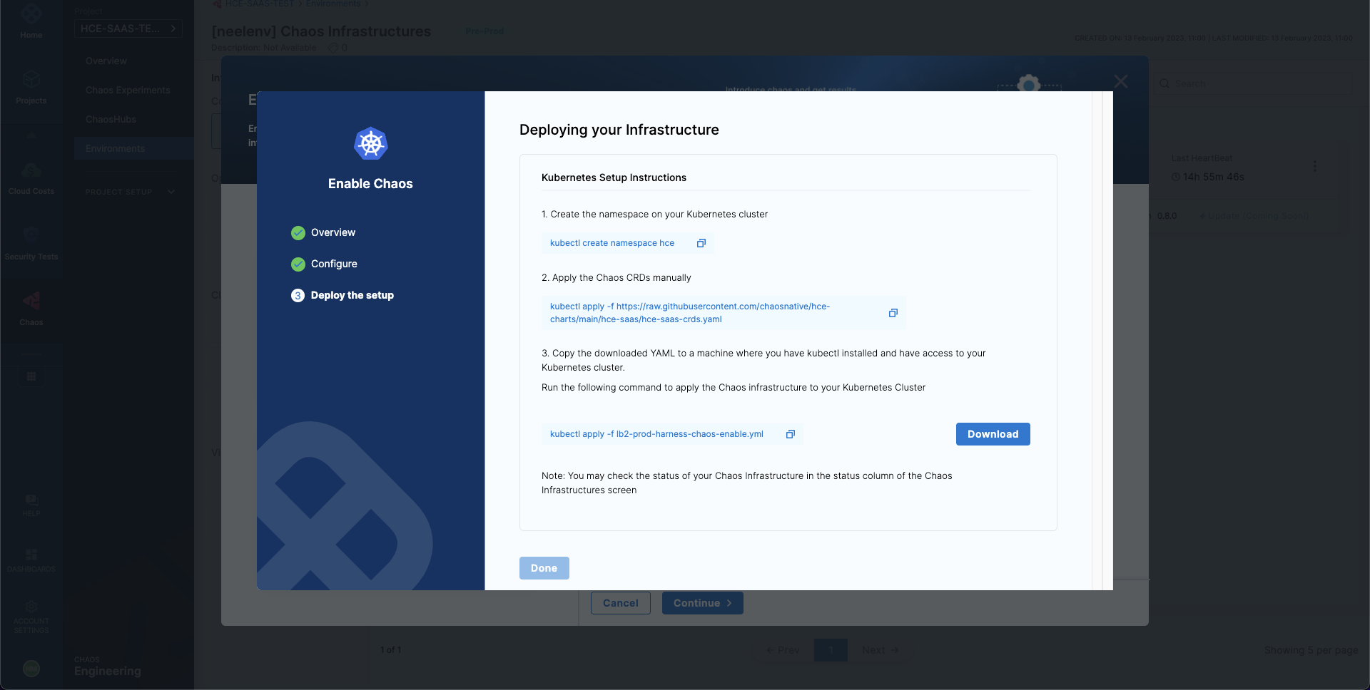 Namespace Mode Setup Infrastructure